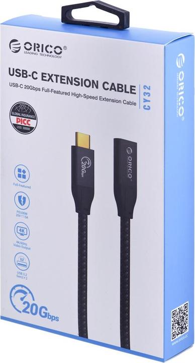 Image du produit Orico Câble USB Câble USB-C (M-F) 3.2 20Gbps, 4K, 100W, 1m (1 m, 100 W)