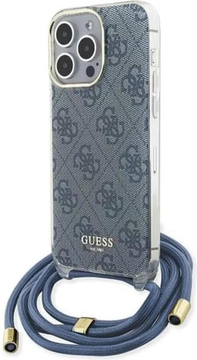 Produktbild Guess GUHCP15LHC4SEB iPhone 15 Pro 6.1" niebieski/blue hardcase Crossbody Cord 4G Print (Apple iPhone 15 Pro)