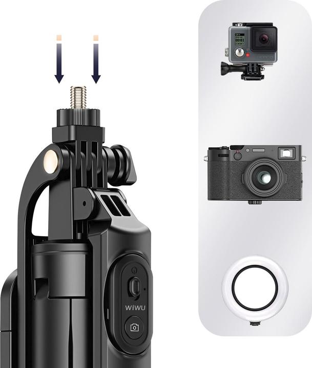 Immagine prodotto Wiwu Selfie stick - Selfie Stick Wi-SE012 with Tripod Function and double LED light