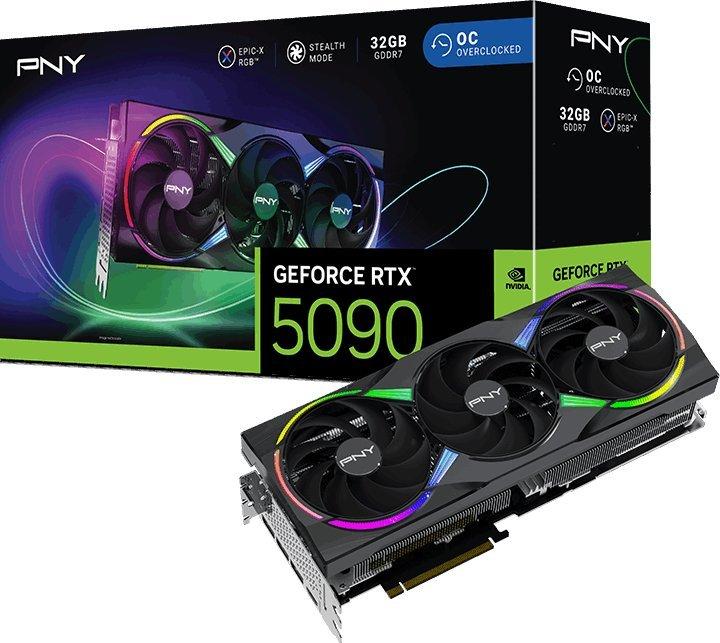 Productafbeelding PNY GeForce RTX 5090 ARGB OC(DLSS 4, 3x DisplayPort, 1x HDMI 2.1)