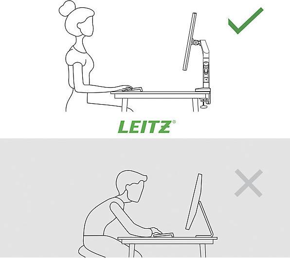 Productafbeelding Leitz Schermsteun 2 monitoren fluweelgrijs (Tabel, 32")
