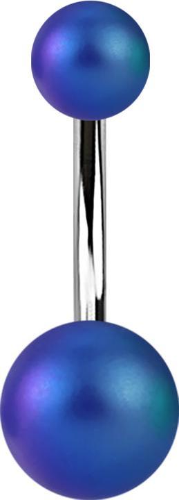 Image du produit Star Piercing Banane silber mit zwei Kugeln Perglanz matt blau (Matières plastiques, sans laiton, Acier chirurgical 316L)