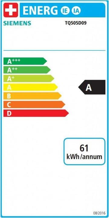 Label énergétique Siemens EQ.500 Intégral