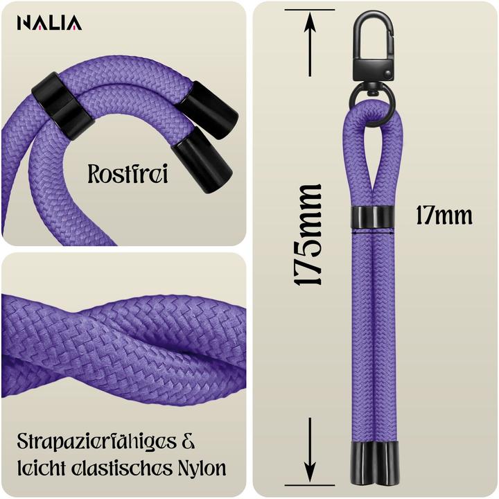 Produktbild Nalia Wristy Lanyard Handykette – Universal Trageband für Smartphones – Verstellbar, Soft & Elastisch
