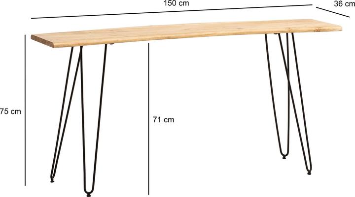 Actual product image FineBuy Schreibtisch Bürotisch 150 cm Akazie Massivholz Computertisch Baumkante