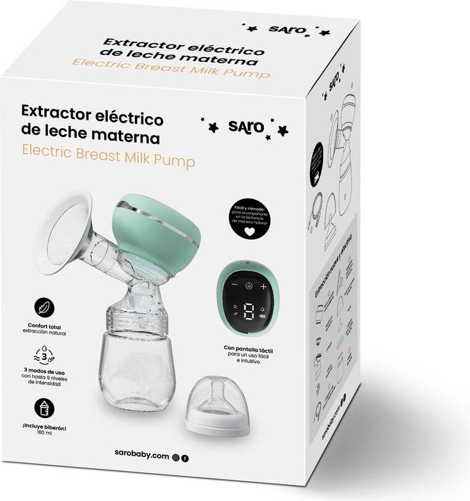 Actual product image Saro Baby Electric Breast Pump Green