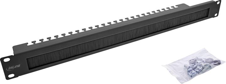 Image du produit InLine 19" Kabel Durchführungsplatte mit Bürste und Kabelleiste