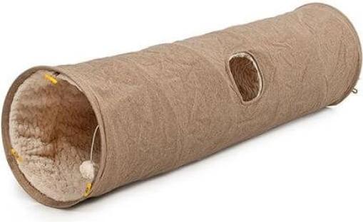 CanadianCat Cat tunnel with cuddly fur beige XXL (35 cm, Beige)