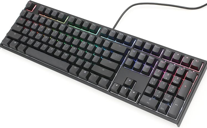 Actual product image Ducky ONE 2 Backlit PBT Gaming Keyboard, MX-Speed-Silver, RGB LED - black (US) (US, Cable)