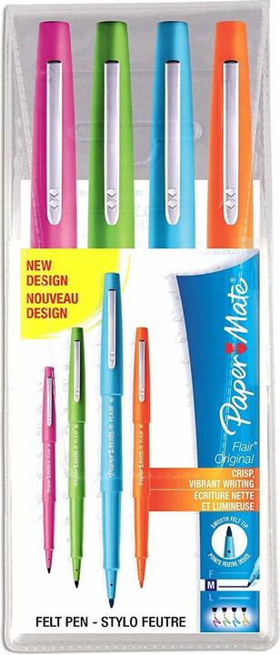 Produktbild Paper Mate Faserschreiber Flair B 4 Stk T/M/O/HG (4x)