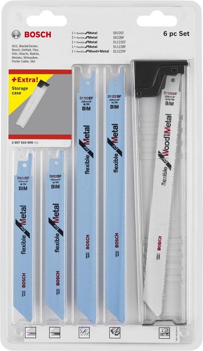 Bosch Professional Zubehör 6-piece reciprocating saw blade set, Wood and Metal