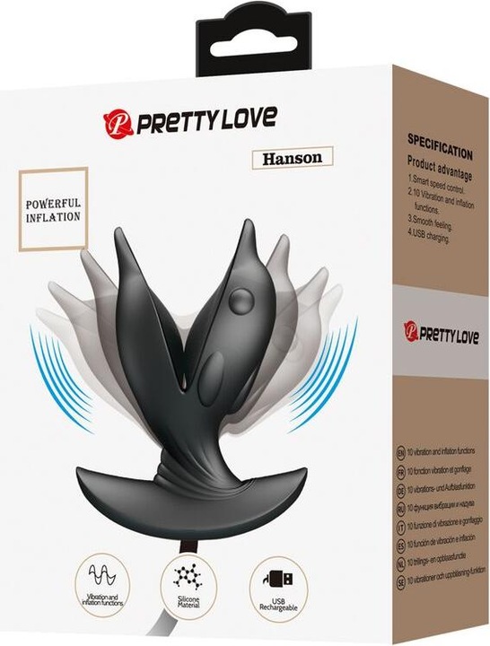 Actual product image Pretty Love Inflatable & Rechargeable Dolphin Anal Plug