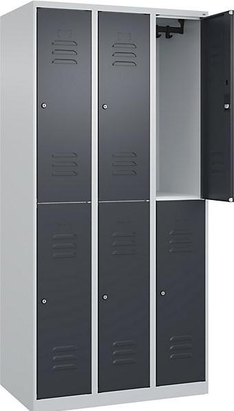 Actual product image C+P CP Locker Classic Plus anthracite grey, light grey 080300-30-S10044, 6 lockers 90.0 x 50.0 x 185.0 (90 cm, 185 cm)
