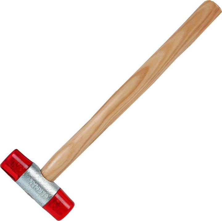 Produktbild Dönges Kunststoffhammer mit lackiertem Eschenstiel, 27 mm, rot (233 g)