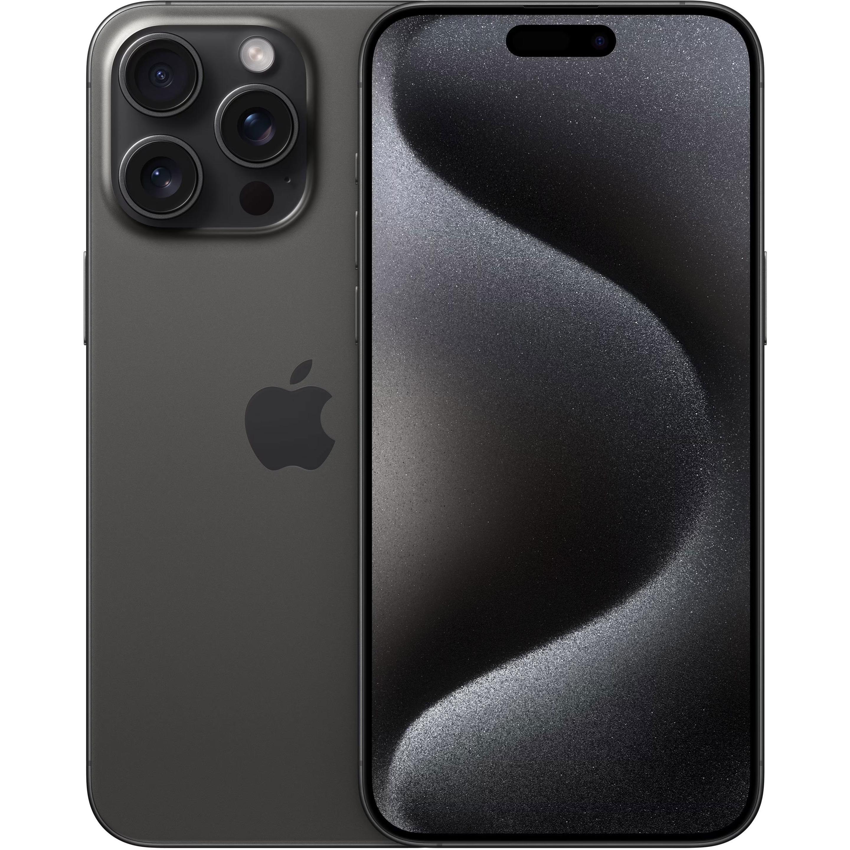 Apple iPhone 15 Pro Max (256 GB, Black Titanium, 6.70", SIM + eSIM, 48 Mpx, 5G), Smartphone, Schwarz