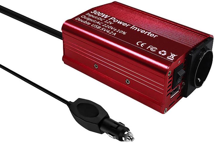 Revolt 300-Watt-Kfz-Spannungswandler auf 230 Volt, 2x USB