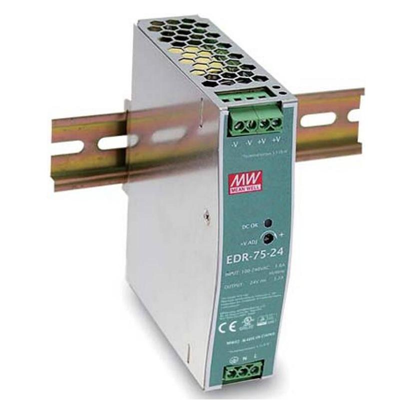 Mean Well, Mobiele stroomverdelers, Netzteil - 24V 75W Hutschiene