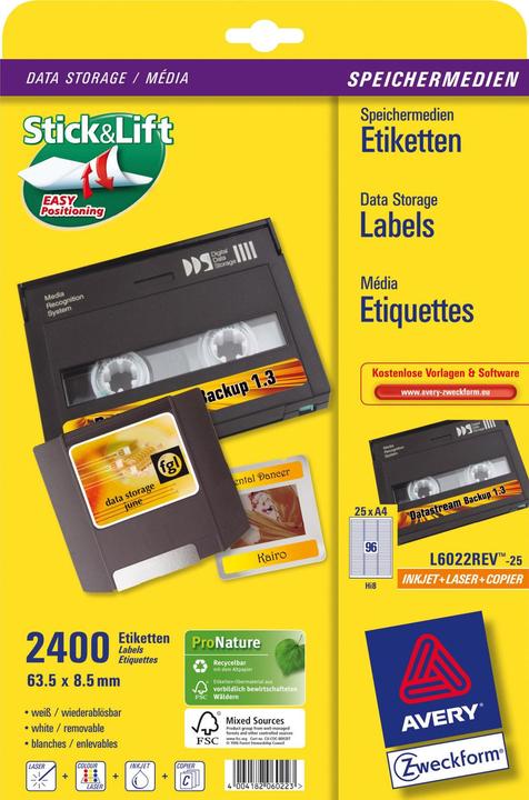 Immagine prodotto Avery Etichette A4, 63,5 x 8,5 mm