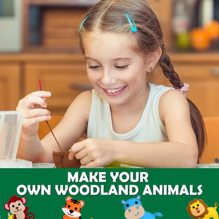 Image du produit Activity Board DIY couture Feutre Animaux Kit de couture Forêt Créatures Peluche Ornements Craft Kit Educatif DIY