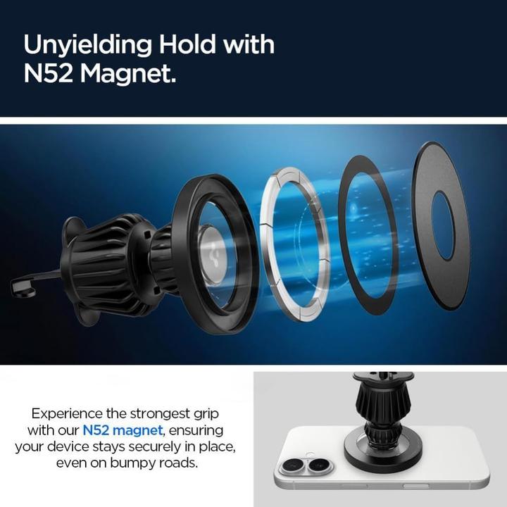 Actual product image Spigen MFT13 MagSafe car holder for Cockpit or ventilation