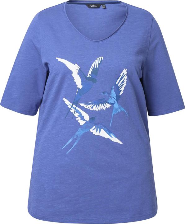 Immagine prodotto Ulla Popken T-shirt classica con rondini, scollo a V e mezze maniche (58)