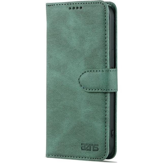 Thumbnail - MU Classic Retro Leder Bookcover Hülle (Apple iPhone 13 Pro), Smartphone Hülle, Grün