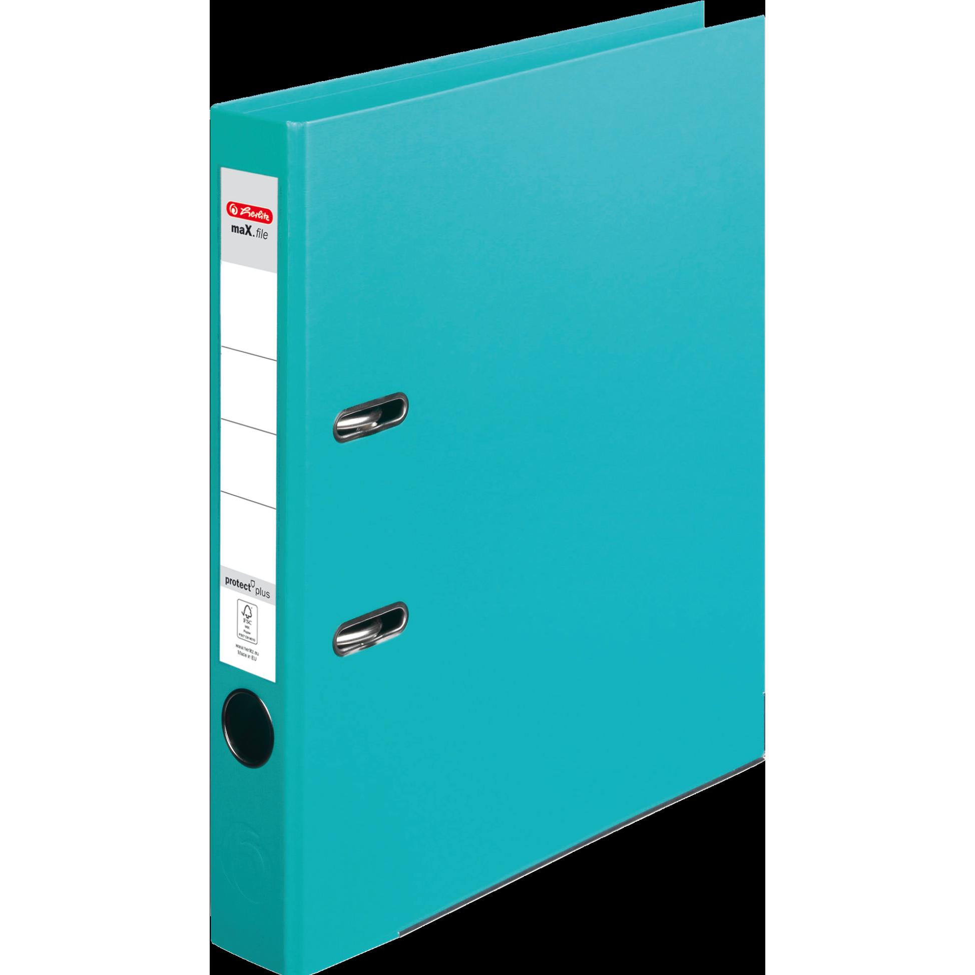 Herlitz, Ordner, Ordner maX.file protect plus, Rückenbr.: 50 mm, mint DIN A4, Voll-PP-Kunststoffbezug, Kantenschutz (A4,...