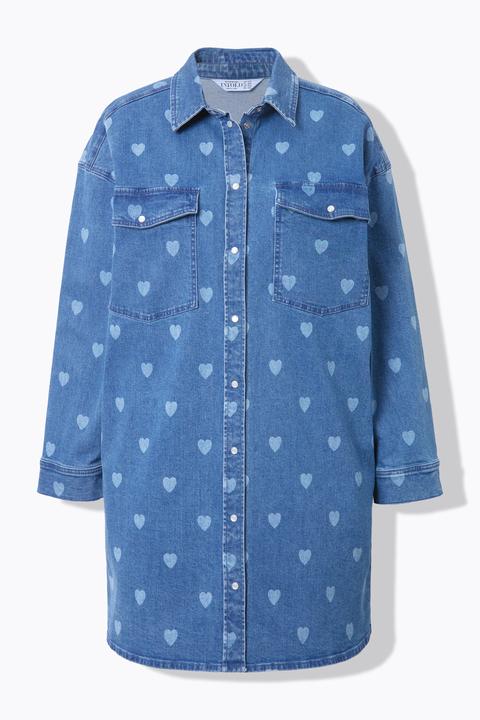 Image du produit Studio Untold Robe en jean oversize, imprimé petits COEURS (50, 52)