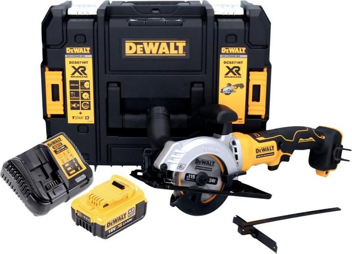 Immagine prodotto DeWalt DCS 571 M1 Sega circolare portatile a batteria 18 V 115 mm Brushless + 1x batteria 4,0 Ah +