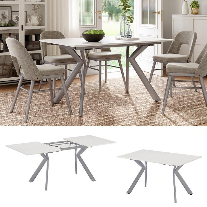 Produktbild Vicco Esstisch Trill, Weiss/Grau, 140 x 90 cm ausziehbar (140 x 76 x 90 cm)
