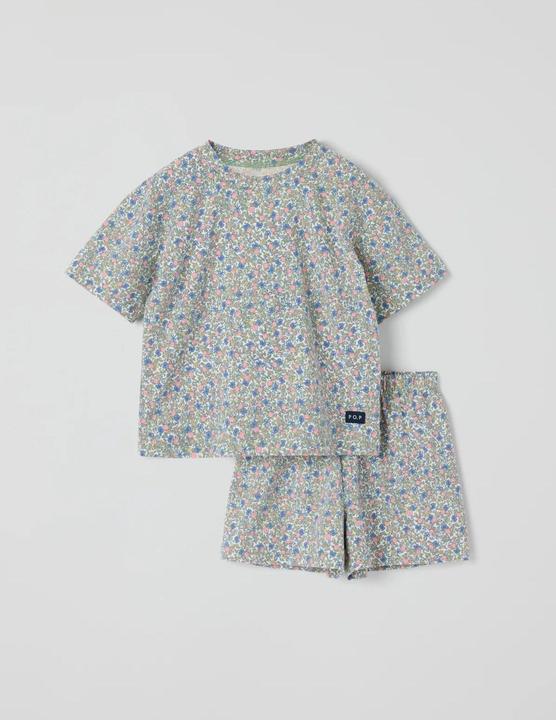 Produktbild PO.P Kurzes Kinder-Pyjama mit Blumen-Print (104, 98)