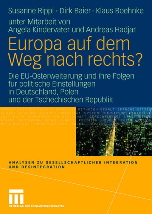 Produktbild Europa auf dem Weg nach rechts? (Deutsch, Dirk Baier, Klaus Boehnke, Susanne Rippl, 2007)
