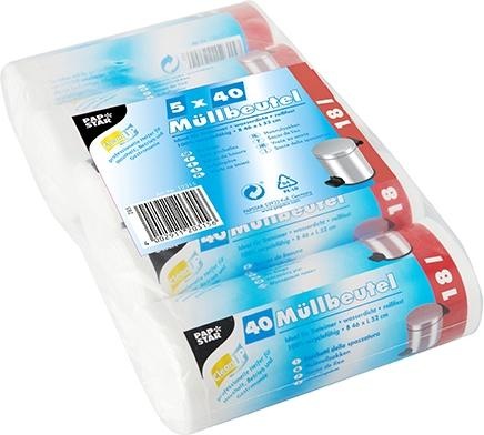 Produktbild Papstar Mlleimerbeutel HDPE, 18 Liter, weiá (40 x, 18 l)