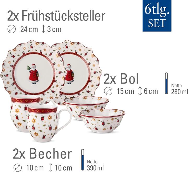 Actual product image Villeroy & Boch Toy's Delight Frühstücks-Set Santa (6 pcs.)