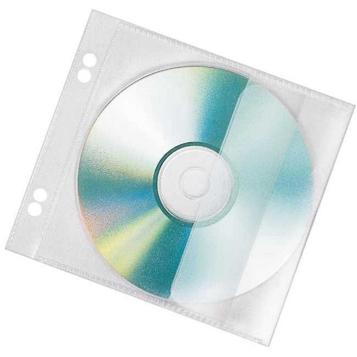 Veloflex CD/DVD Hülle 12,8 x 20,3 cm (B x H) Polypropylen transparent 10 St./Pack., USB Stick, Transparent, Schwarz