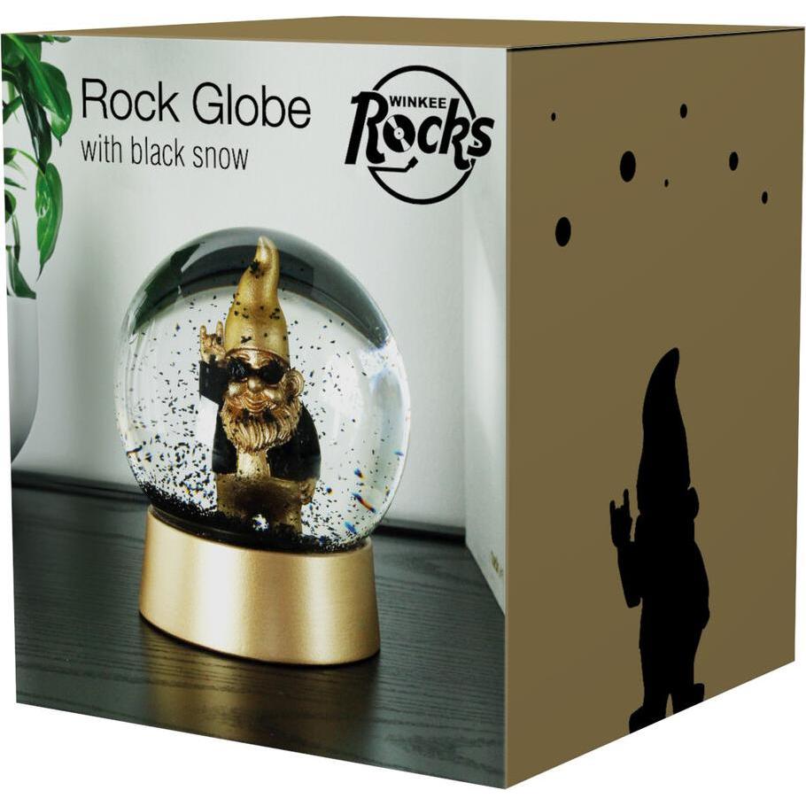 Winkee, Weihnachtsdeko, - Snow Globe Dwarf Rocker - Gold