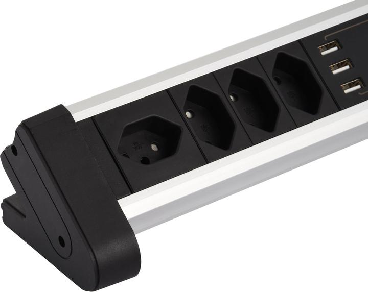 Produktbild Schönenberger Tisch-Steckdosenleiste (7 x, Typ 13, USB-A, 2 m)