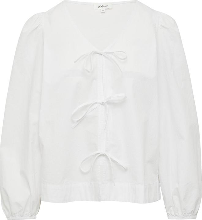 Produktbild S.Oliver Bluse Verspielte Popeline-Bluse mit Schleifen und Puffärmeln (48)
