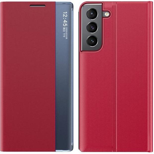 Thumbnail - MU Style Kunstleder Bookcover mit Sichtfenster (Samsung Galaxy S22+), Smartphone Hülle, Rot