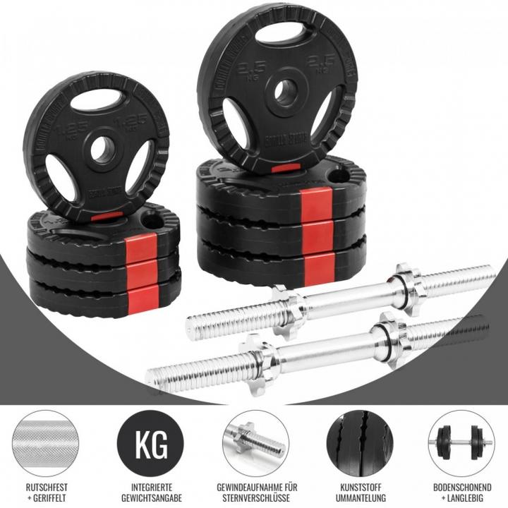 Image du produit Gorilla Sports Jeu d'haltères (4 x 1,25 kg, 4 x 2,5 kg)