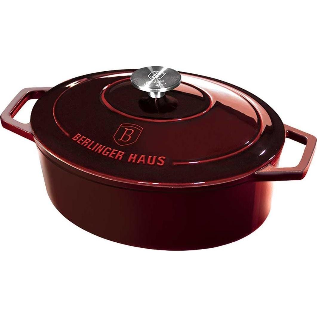 BerlingerHaus EMAILLE GUSSEISENPFANNE 4,65L 30x22x12cm BH-6499, Backform, Rot