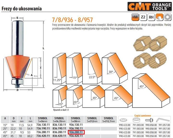 Actual product image CMT Orange Tools orange Tools 936,280,11-fraise cross axle countersink up to 45 degrees rodam. HM S