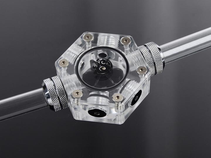 Actual product image Bitspower Hexagon Flow Meter
