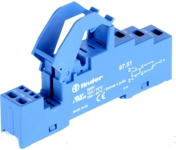 Actual product image Finder Relay socket 1-pole with bracket, pole 1, DIN rail 35 mm (Relay socket)