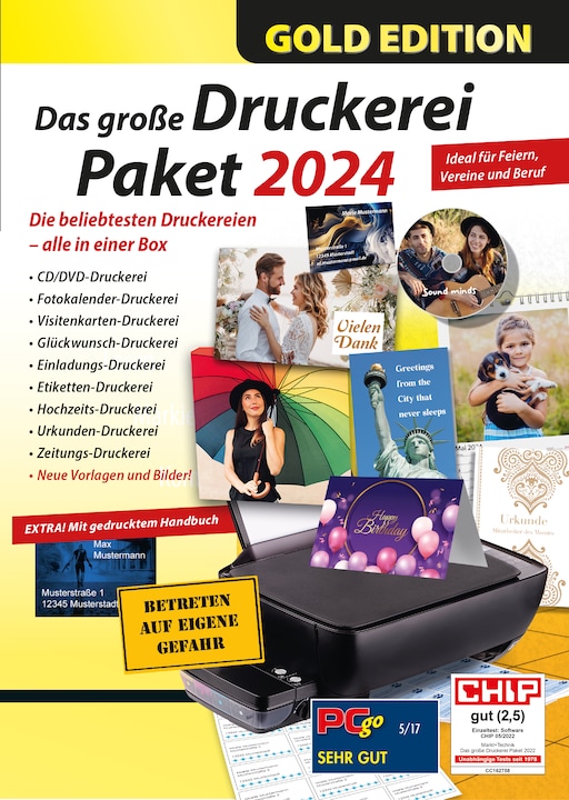 Produktbild Das grosse Druckerei Paket Gold Edition Download Code (1 User, 1 Geräte/User, unbegrenzt)
