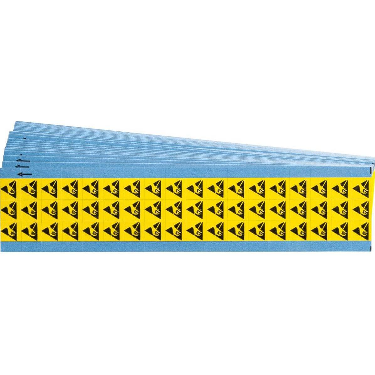 Brady B-500, SL-13-PK, Static Awareness Labels, Vinylgewebe, Schwarz auf Gelb, 12.7 x 12.7 mm, wie (1.27 cm) (SL-13-PK)