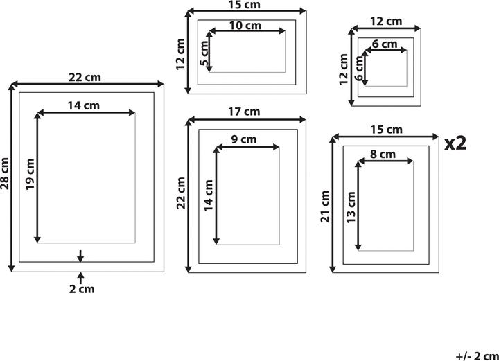 Produktbild Beliani Bilderrahmen Collage 6er Set weiss ZINARE