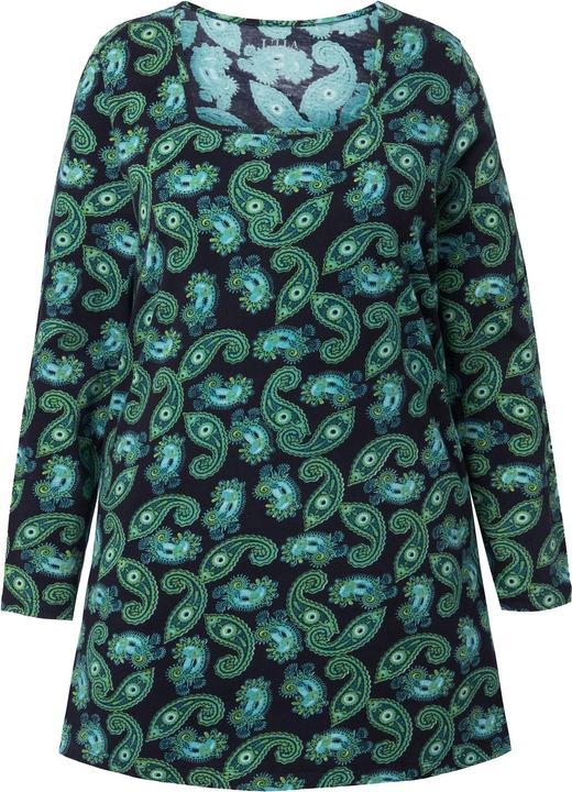 Produktbild Ulla Popken Longshirt, Paisley, A-Linie, Carré-Ausschnitt, Langarm (50, 52)