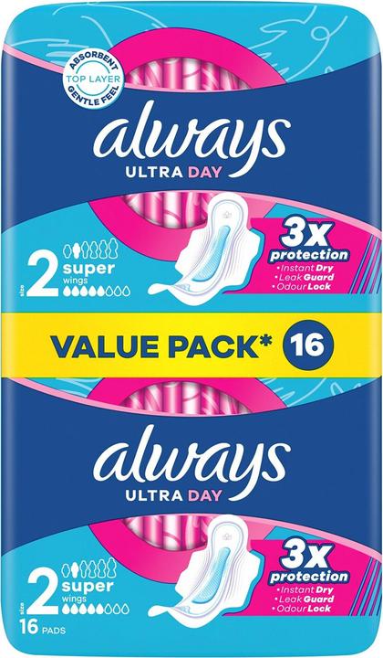 Actual product image Always Ultra Day Super Duo Damenbinden 16 Stück