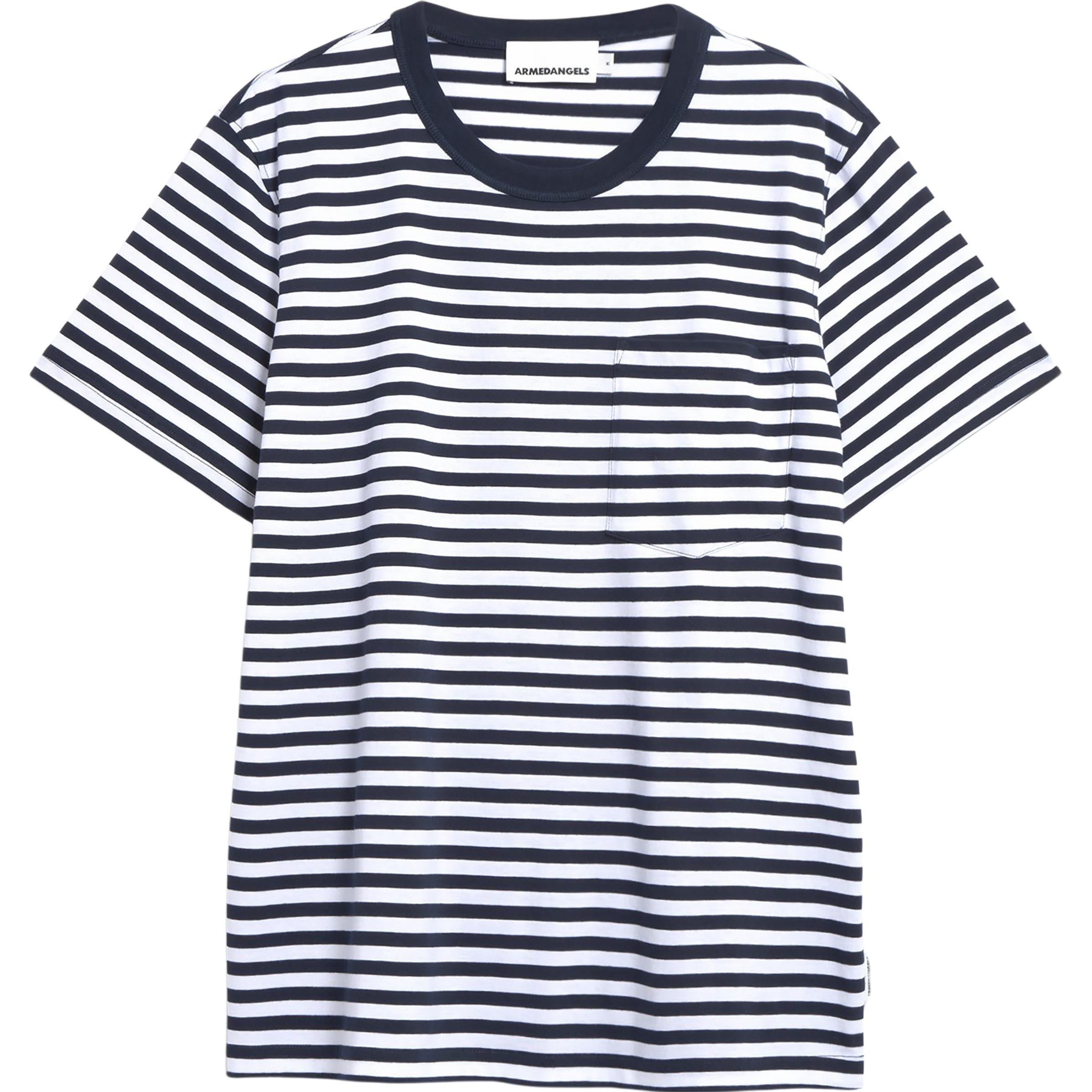 Armedangels, Herren, Shirt, Maarkos Pocket Stripes, Blau, (L)